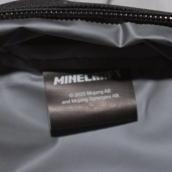 Minecraft Creeper Lunchbox 8x8x2” Insulated Square Tote Black Green EUC - Picture 5 of 5